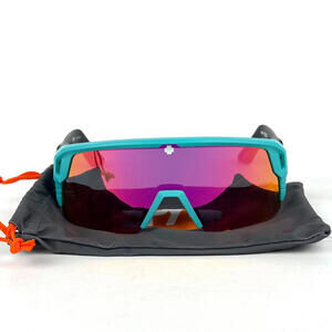 Spy Optic Monolith Sunglasses Matte Teal Blue Happy Pink Mirror Lens NEW NO BOX